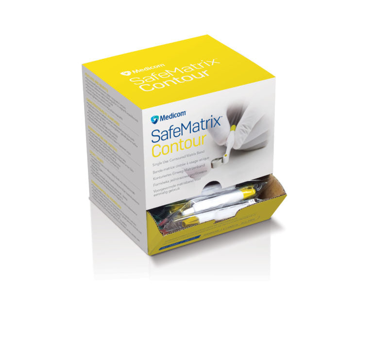 Medicom® SafeMatrix™ Single-Use Matrix Contoured Narrow Yellow 50 units/box