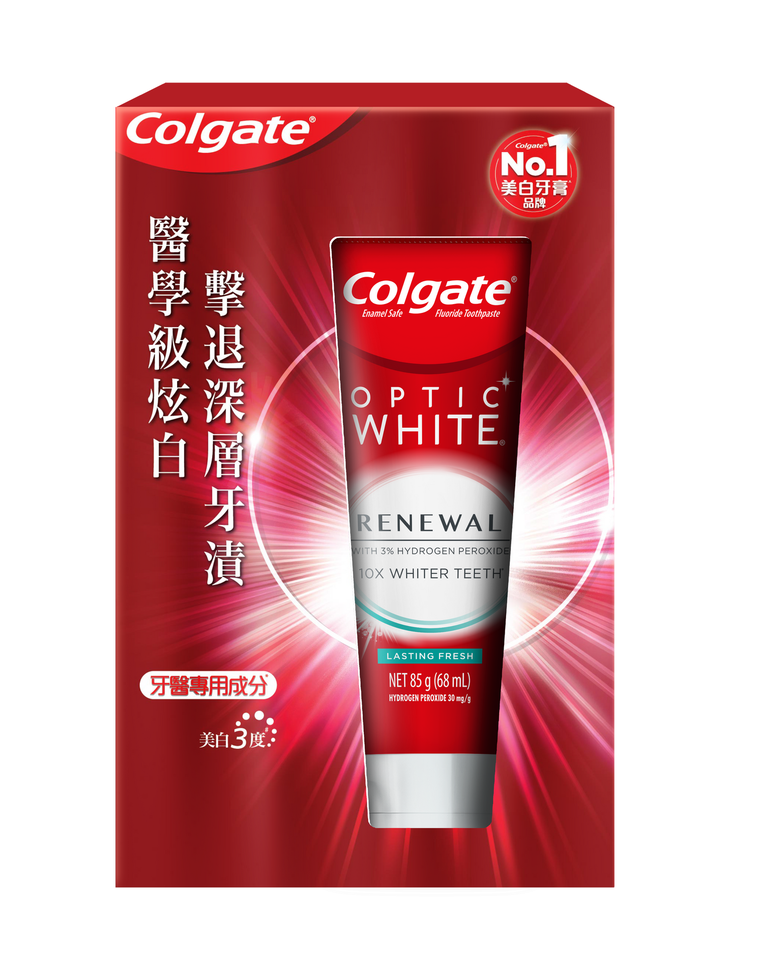 Colgate Optic White Renewal Lasting Fresh Toothpaste 85g/Tube 6tubes/Case