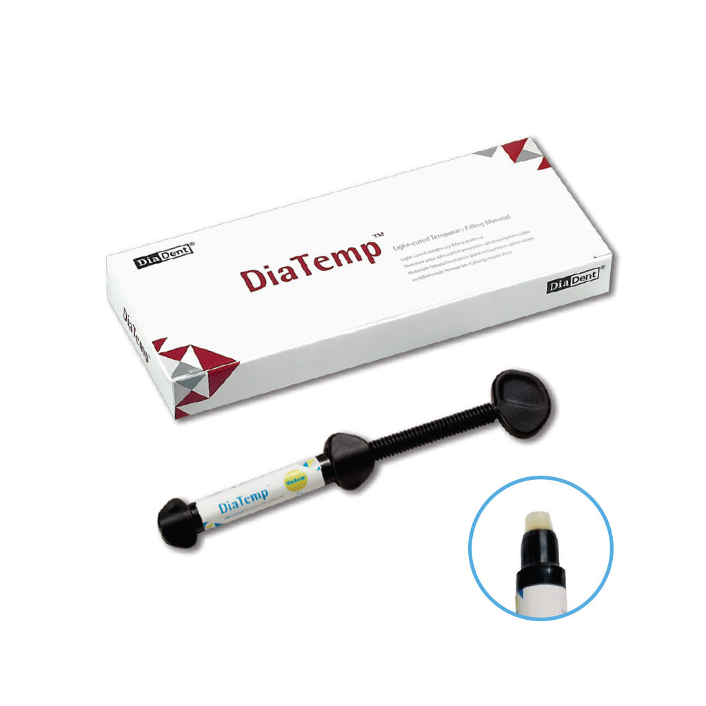 DiaDent DiaTemp­ Visible Light Cured Temporary Restorative Material Yellow 3x3g