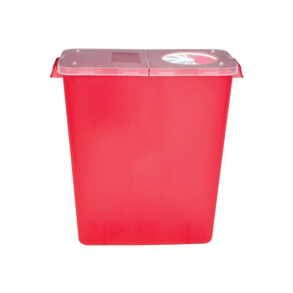 Henry Schein Container Sharps with Rotary Lid Red