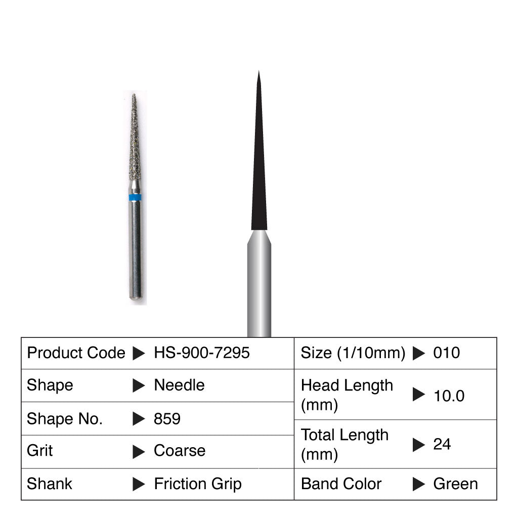 HS Maxima Diamond Bur Needle Friction Grip Coarse 859-010C 5/Pack