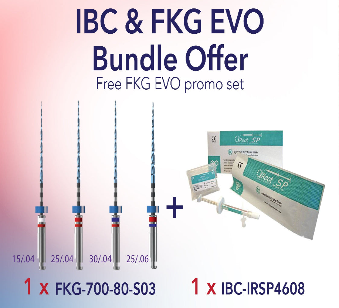 [WINTER] IBC iRoot SP Injectable Root Canal Sealer 1 x 2g Syringe & FKG Race EVO Promo Set 4's/Pack Bundle Offer