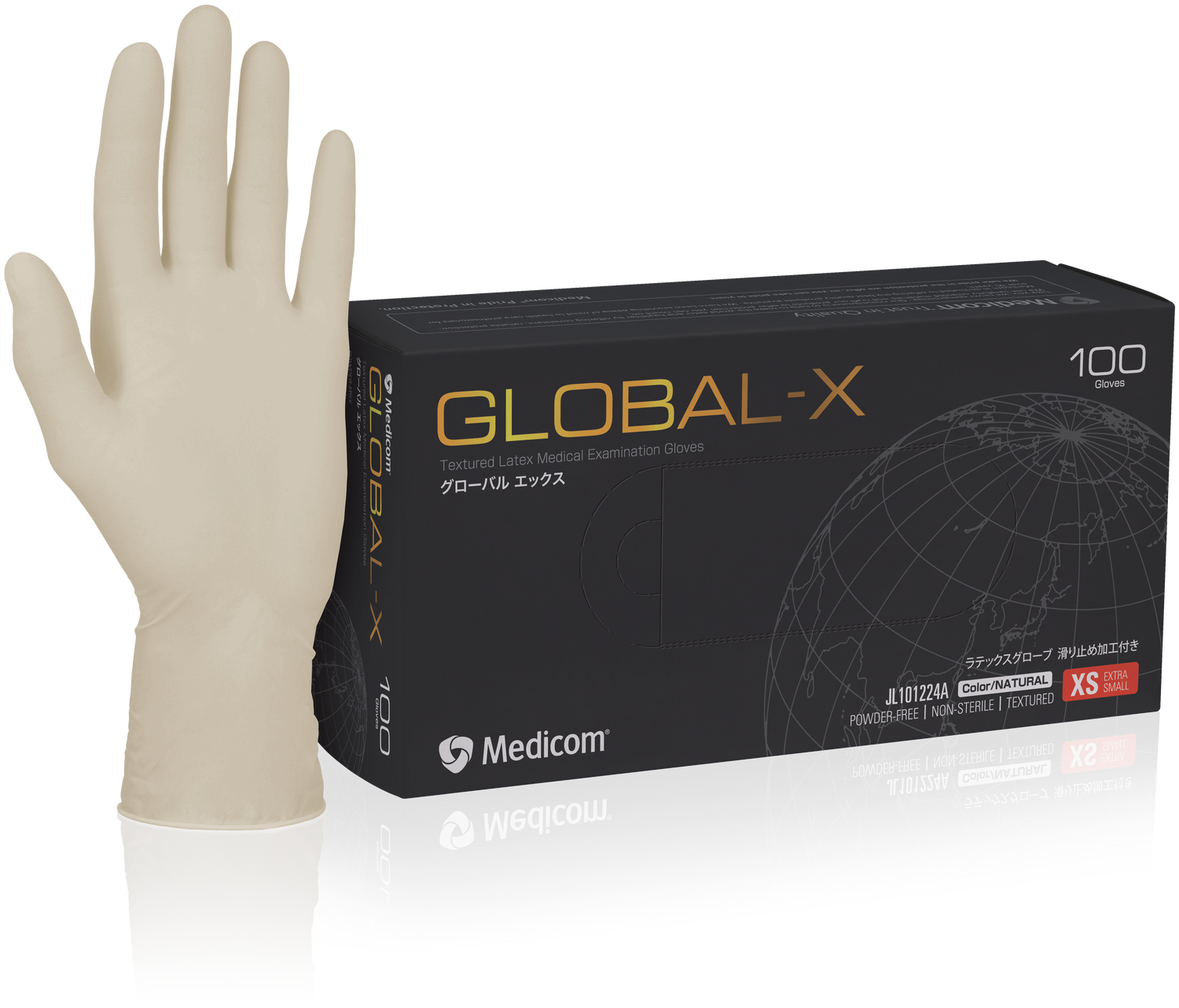 Medicom GLOBAL-X Latex Medical Examination GLOVES 100/Box