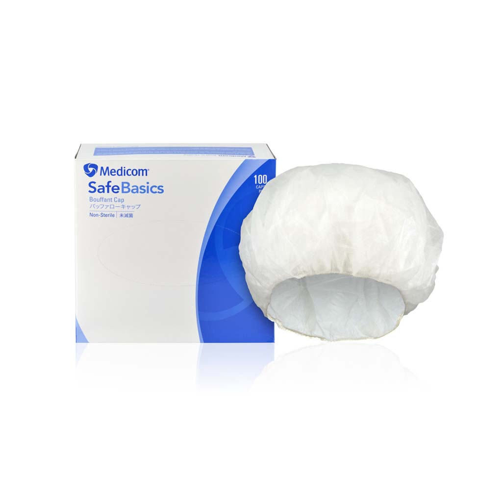 Medicom Safebasics Bouffant Cap 21'' White 100/box