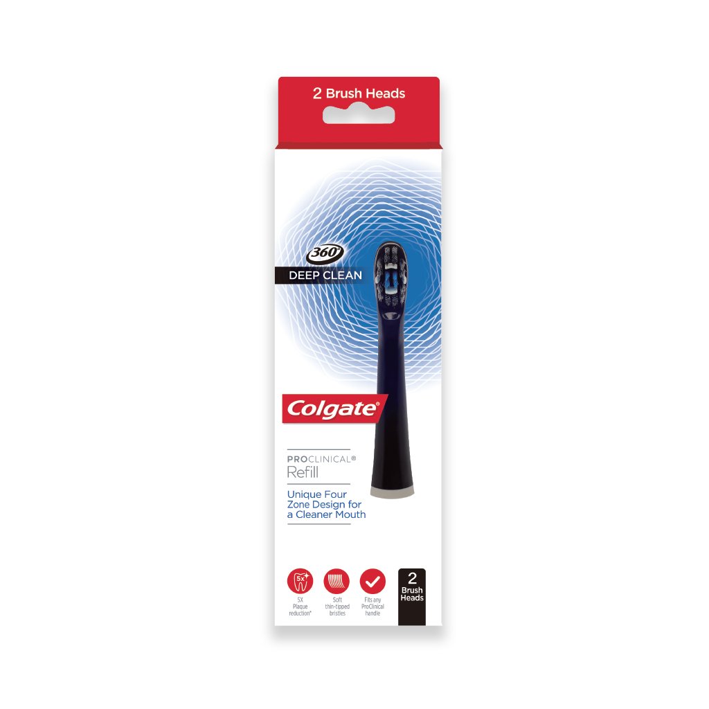 Colgate ProClinical 150C Brush Heads Refill Charcoal 2's/Pack