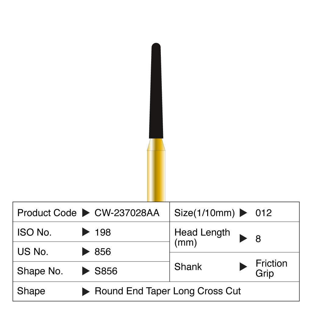 Coltene Diatech Speedstar S856 #012 Head Length 8mm FG 5/Pack