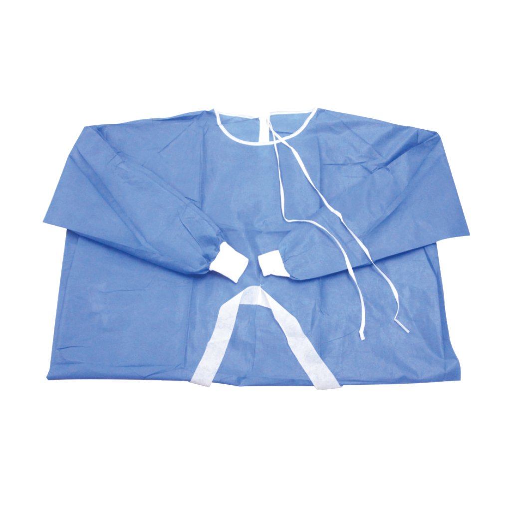 HS Isolation Gown 35gsm SMS Knitted Cuff 50/Carton