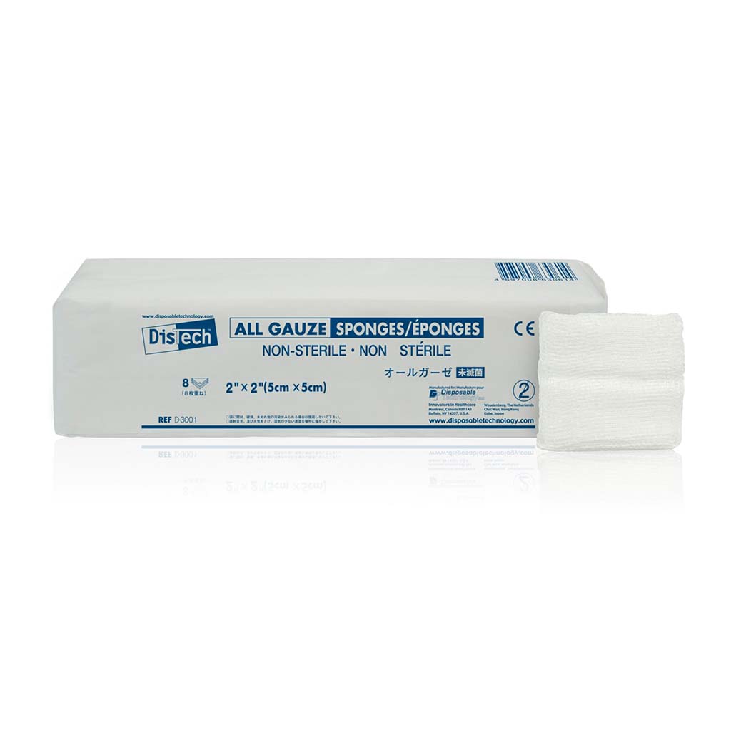 Medicom Distech All Gauze Sponges 2" x 2" 200's/pack 25 packs/Case