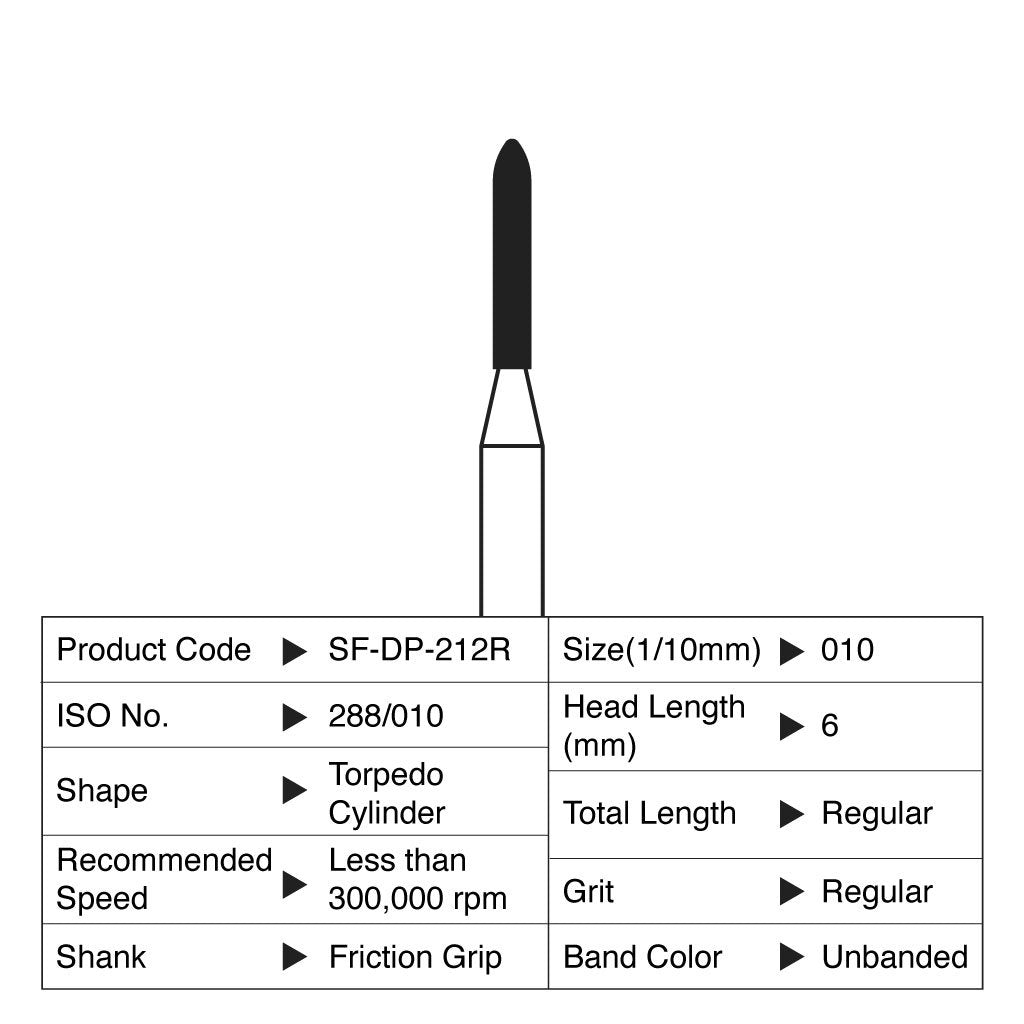 Shofu Diamond Point FG Regular Grit #212R 10/Box