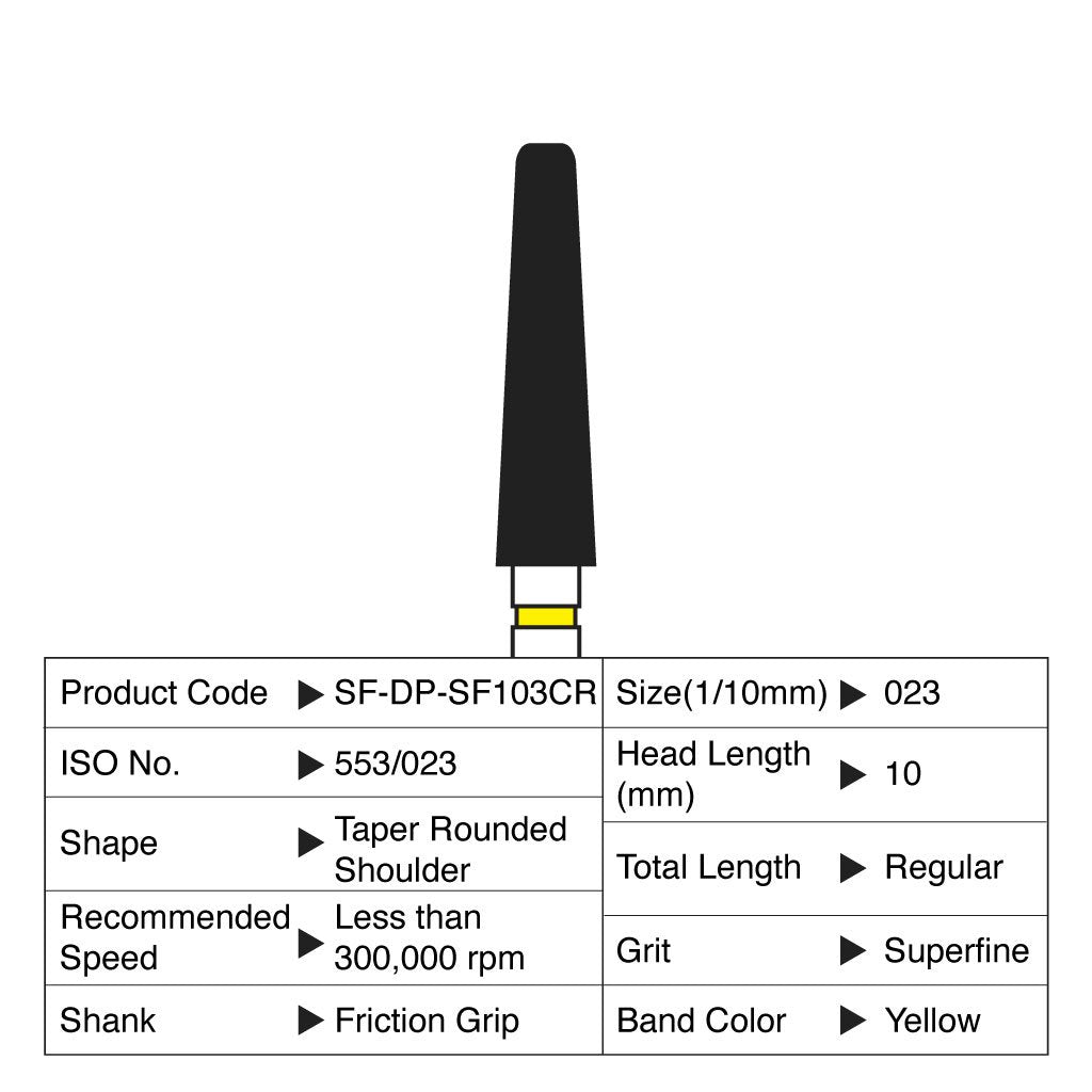 Shofu Diamond Point FG Superfine Grit #SF103CR 10/Box